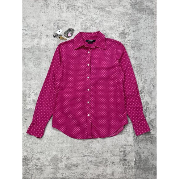 Ralph Lauren Pink Polka Button Up - Picture 2 of 4